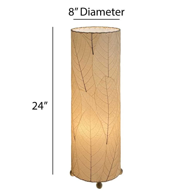 24 Inch Cocoa Leaf Cylinder Table Lamp Natural 2