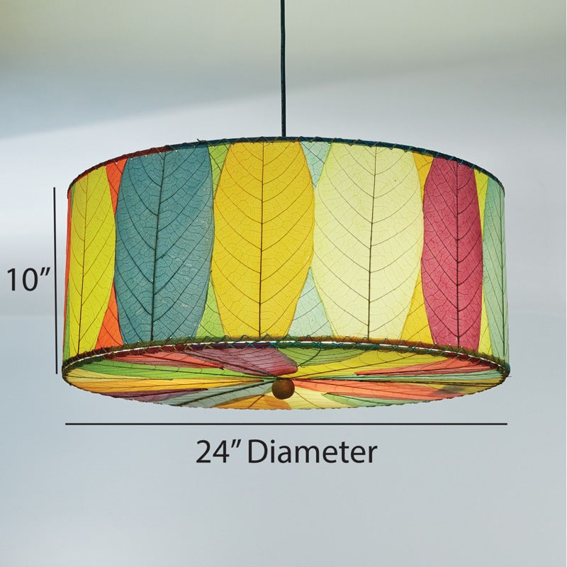 Drum Pendant 24” Leaf Lamp - Multi
