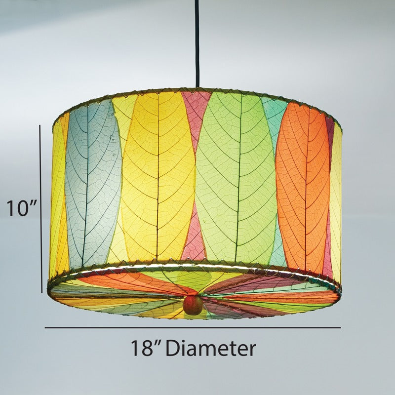 Drum Pendant 18” Leaf Lamp - Green - est. ship 5/2026