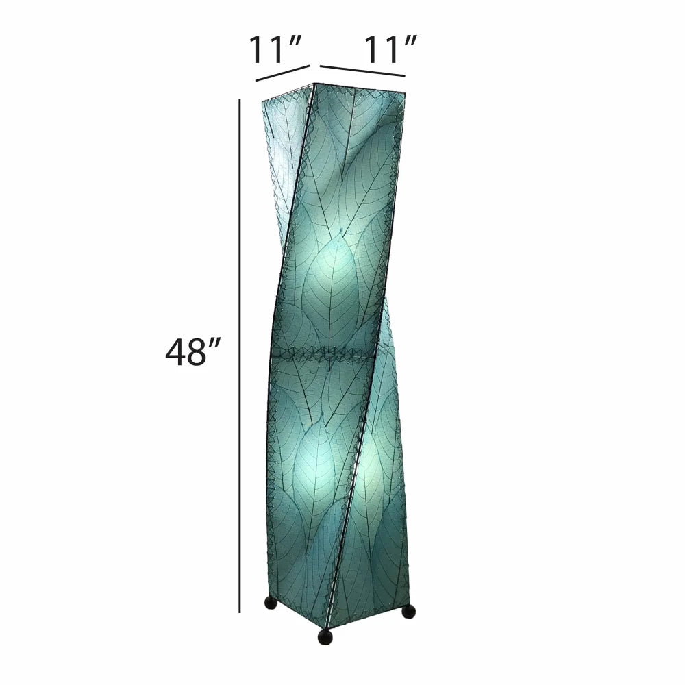 Large Twist Floor Leaf Lamp - Blue
