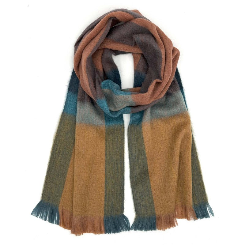 Alpaca Plaid Scarf Rustic Dune