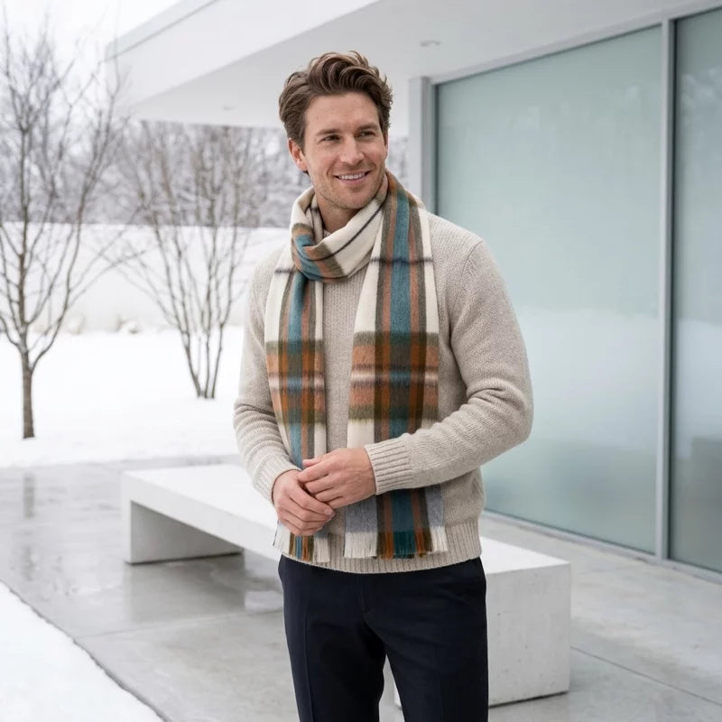 Alpaca Tartan Scarf Aspen