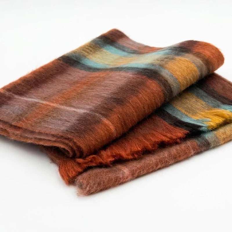 Alpaca Tartan Scarf Autumn