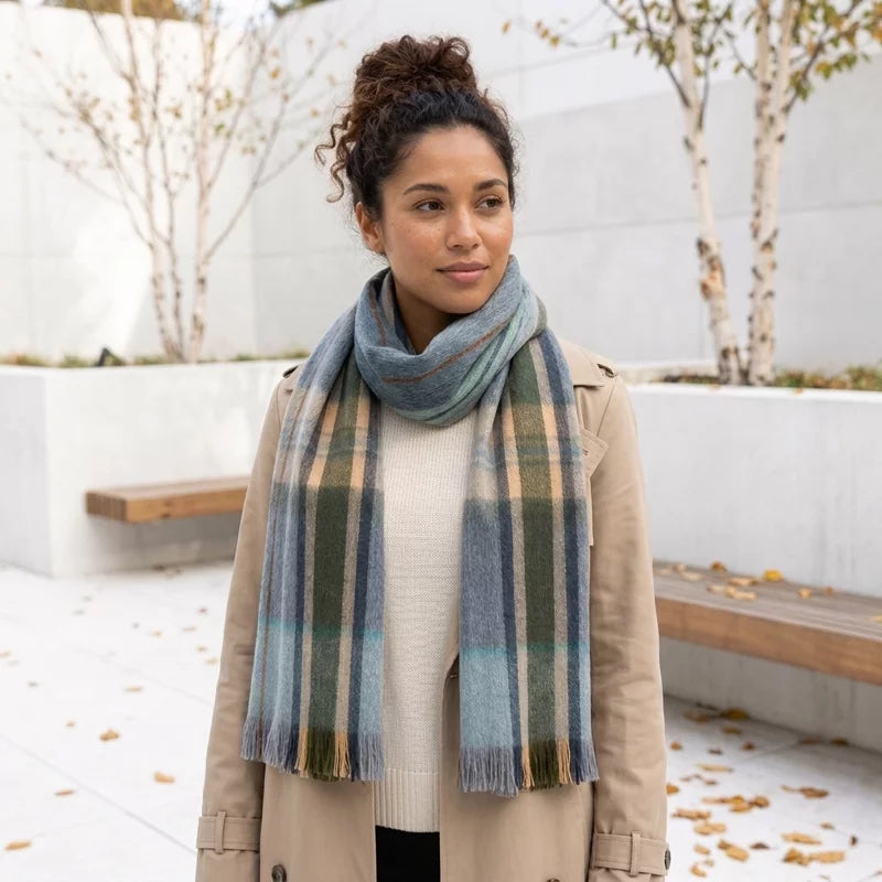 Alpaca Tartan Scarf Shoreline