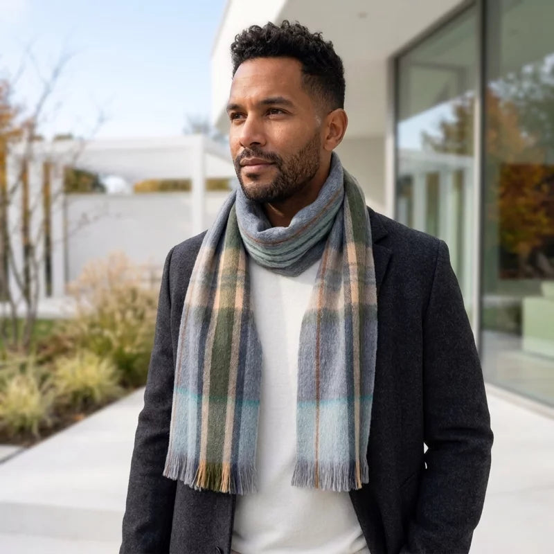 Alpaca Tartan Scarf Shoreline