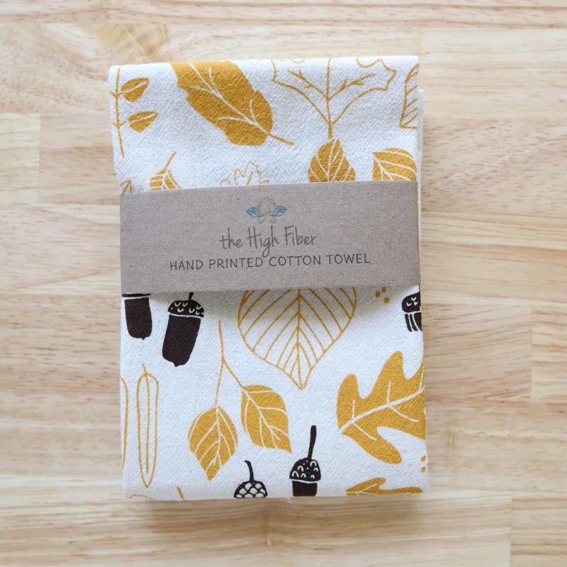 Autumn Leaves and Acorn Kitchen Towel