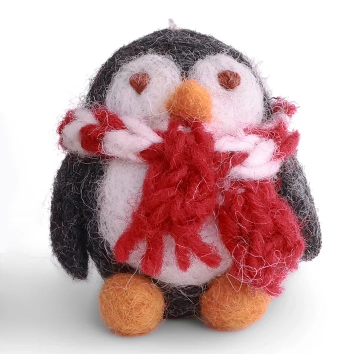 Baby Penguin with Striped Scarf Ornament
