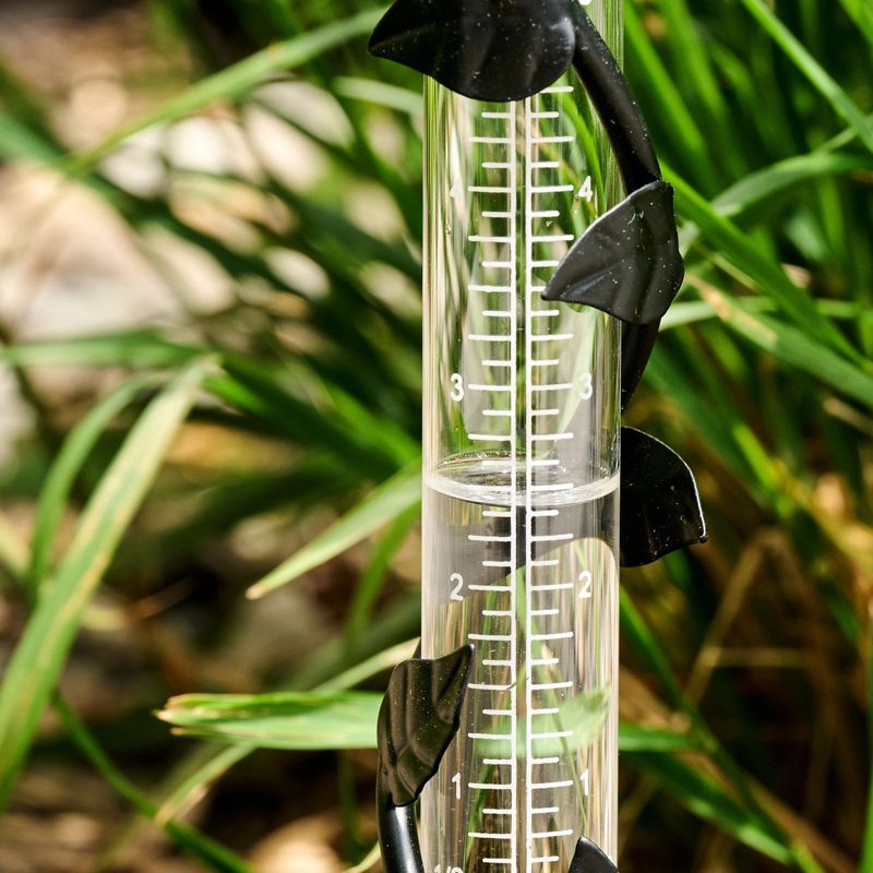 Bird and Vine Cast Iron Rain Gauge