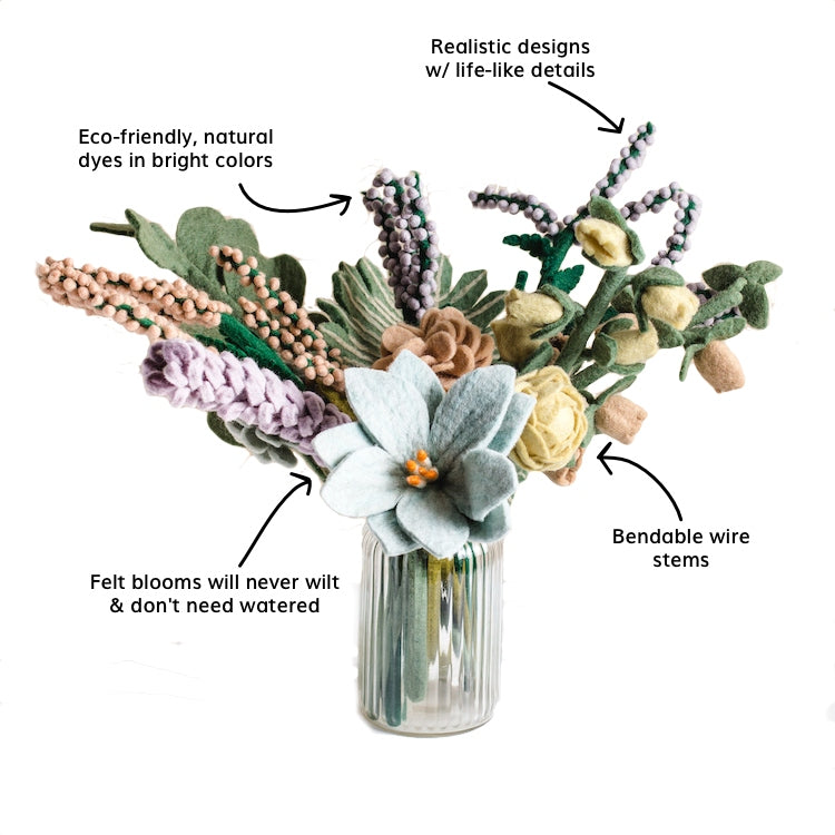 Blooming Perennials Felt Flower Bouquet