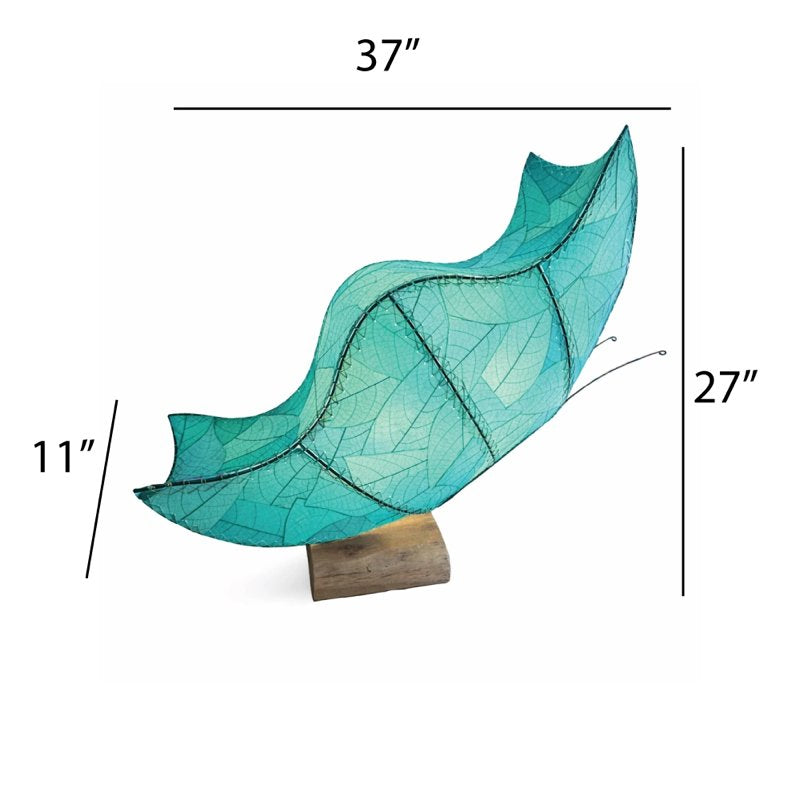 Blue Butterfly Table Lamp by Eangee with intricate butterfly-shaped design and vibrant blue glass shade on a decorative base.