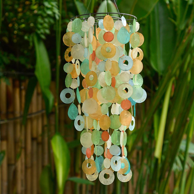 Chandelier Capiz Chime - Tropical Flower 1