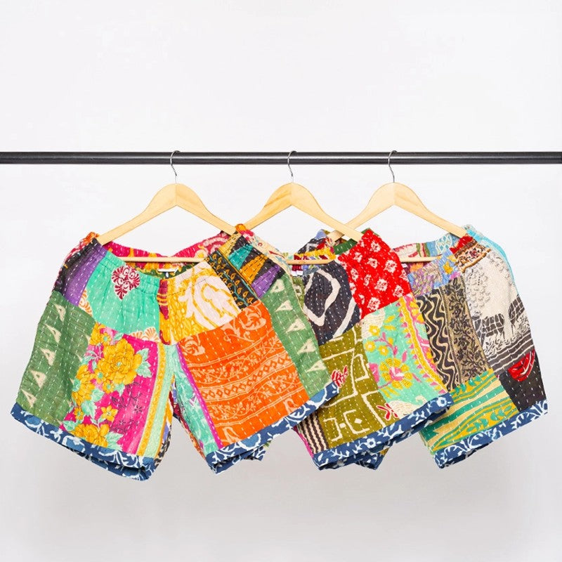 Cotton Kantha Shorts