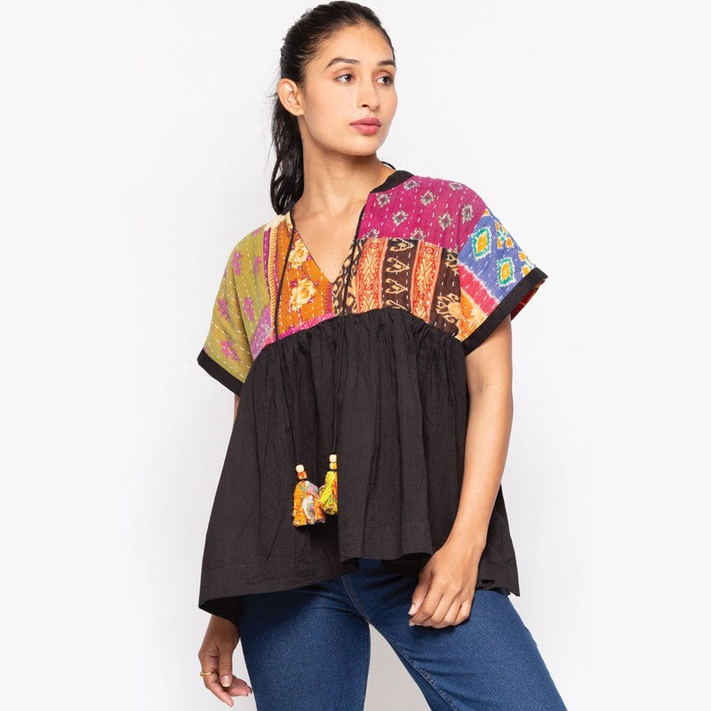 Cotton Kantha Tunic Top