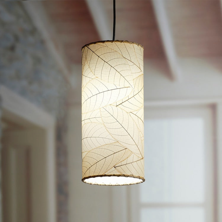 Cylinder Pendant Leaf Lamp – Natural