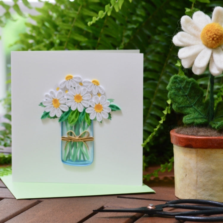 Daisies In Jar Quilling Card Styled