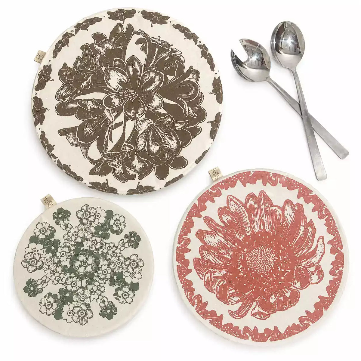Dish and Bowl Cover Large Set of 3 African Flower
