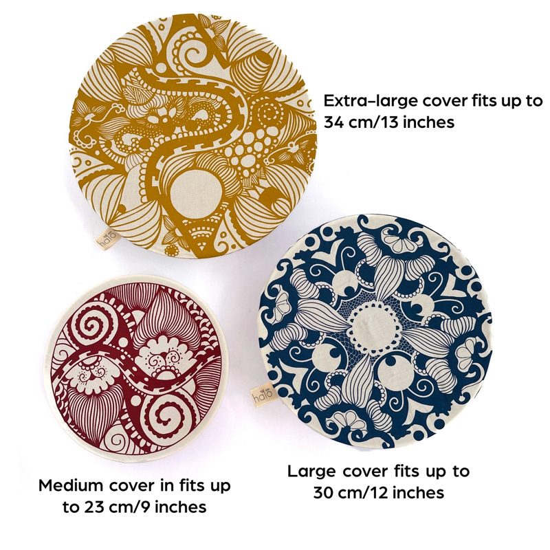 Organic Cotton Dish Covers - Large Set of 3 Paradise