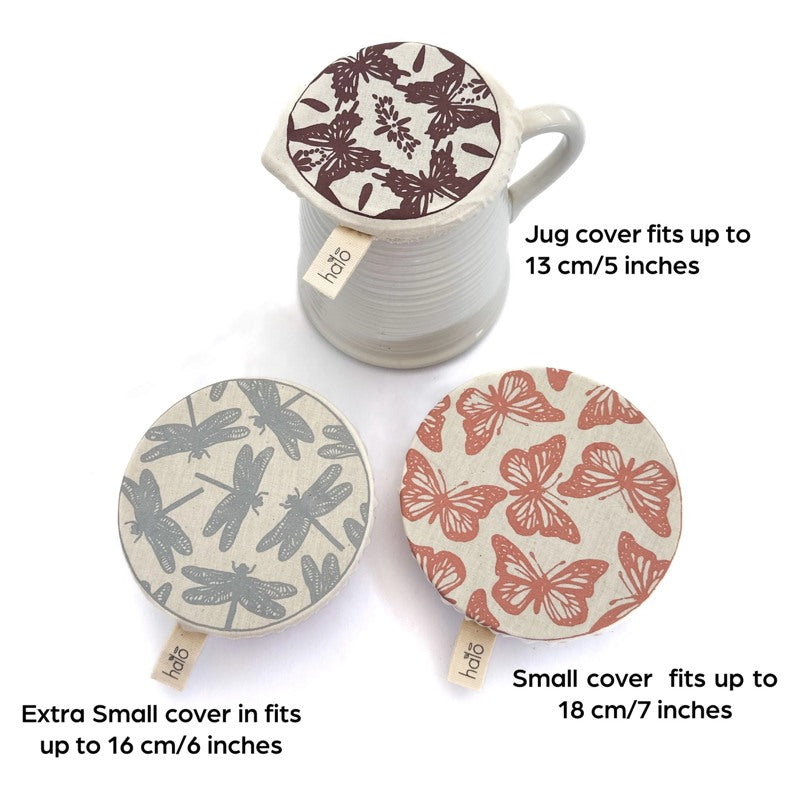 Organic Cotton Dish Covers - Small Set of 3 Butterflies