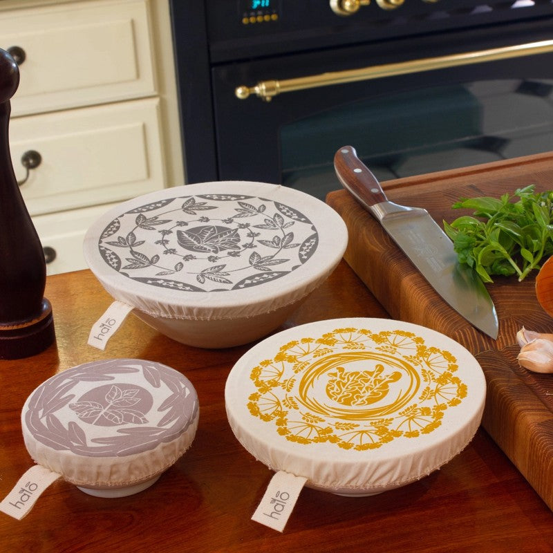 Dish and Bowl Cover Small Set of 3 Herbs 1