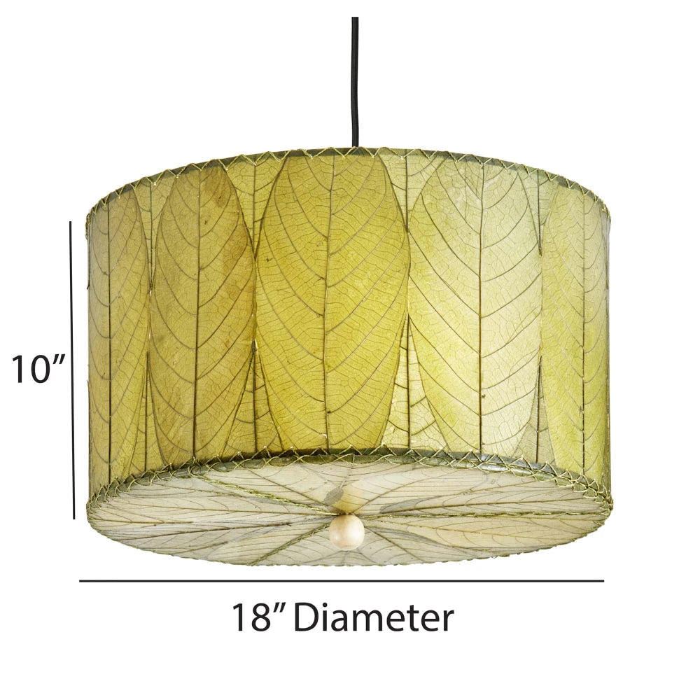 Drum Pendant 18” Leaf Lamp - Green - est. ship 5/2026