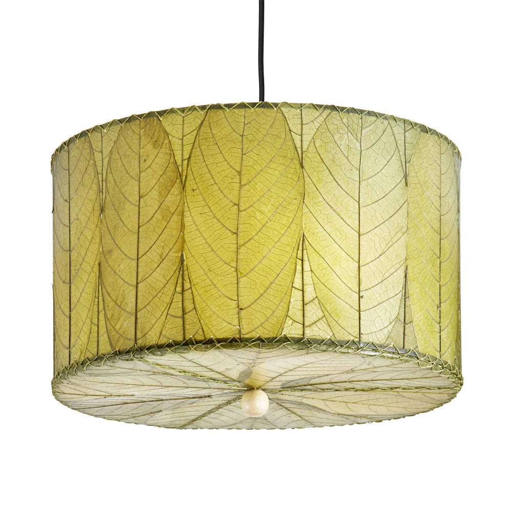 Drum Pendant 18” Leaf Lamp - Green - est. ship 5/2026