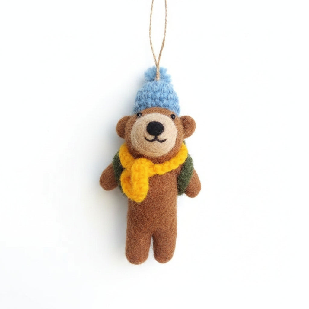 Felt Bear Trekking Ornament