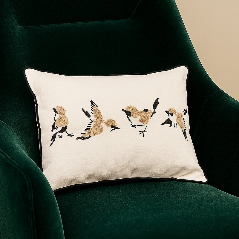 Finch Minimal Embroidered Pillow 3