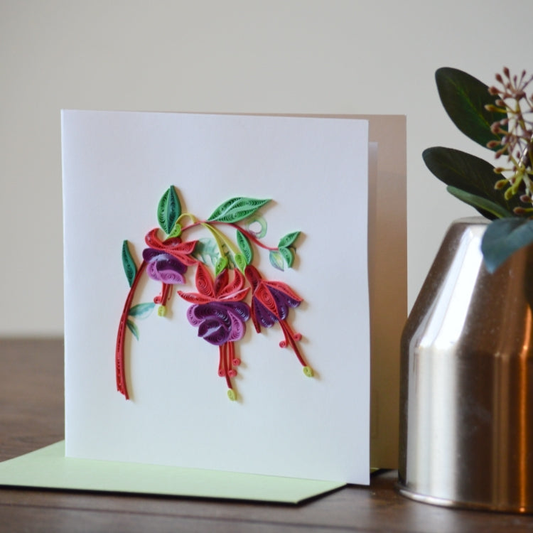 Fuchsia Quilling Card Styled