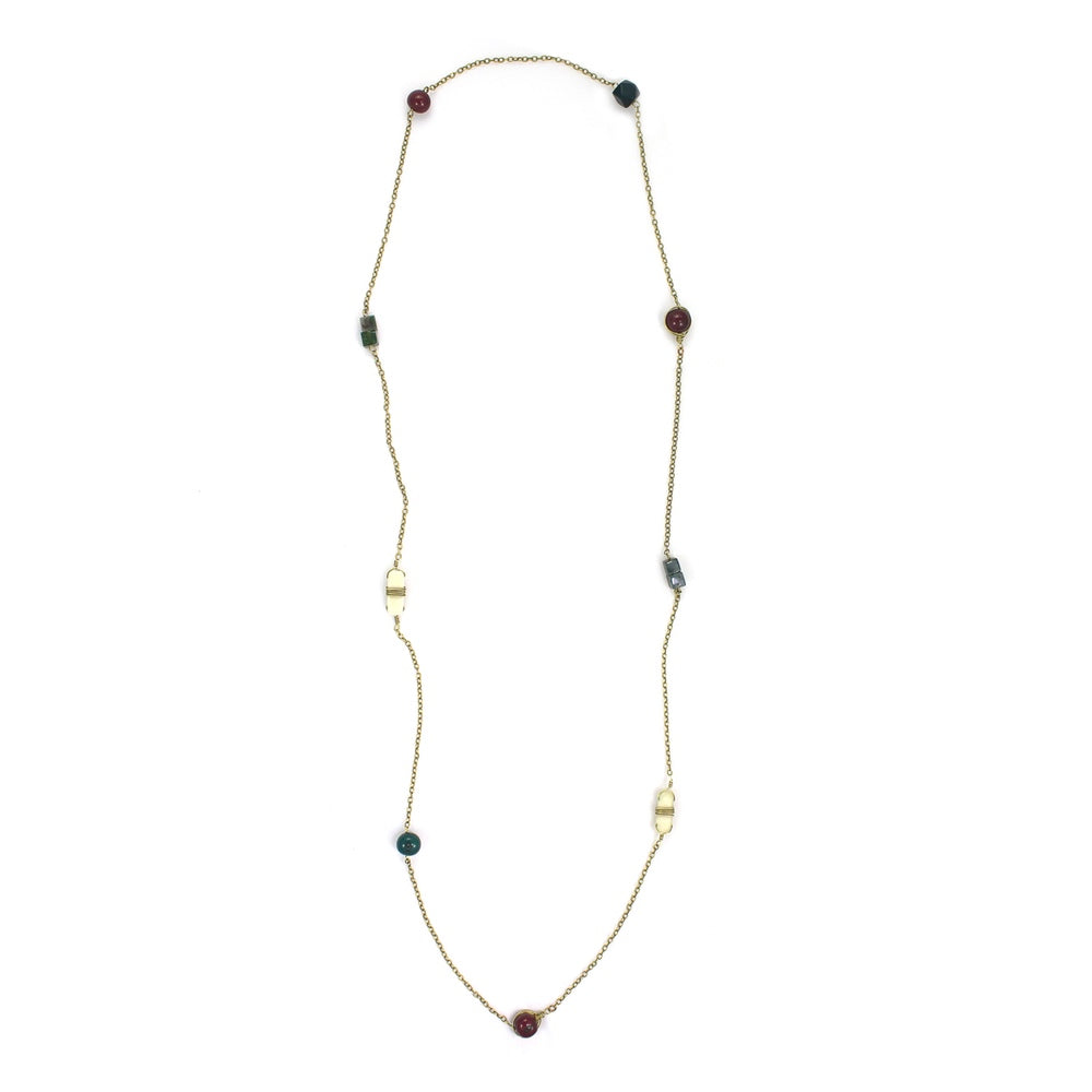 Gem Rope Necklace - Midnight/Burgundy