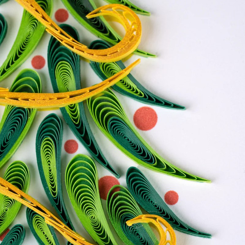 Gold Garland Christmas Tree Quilling Card