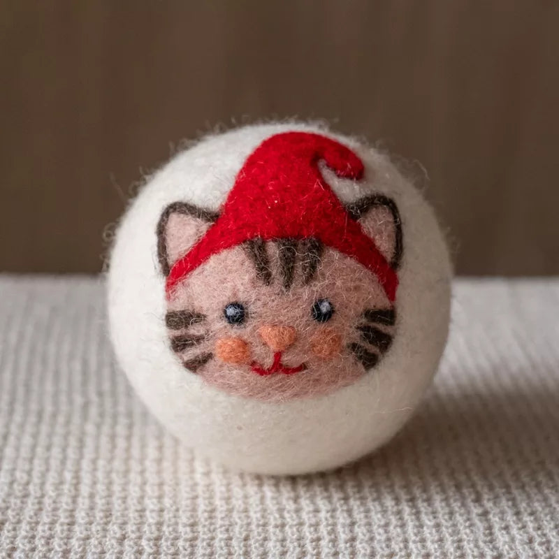 Holiday Eco Wool Dryer Ball - Elf Cat