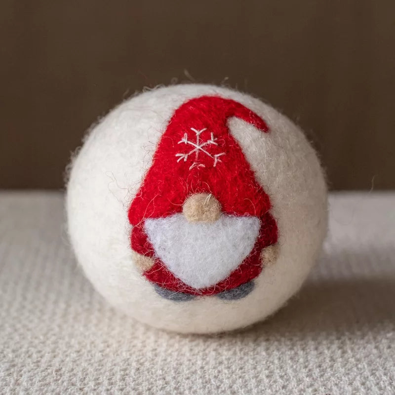 Holiday Eco Wool Dryer Ball - Santa Gnome