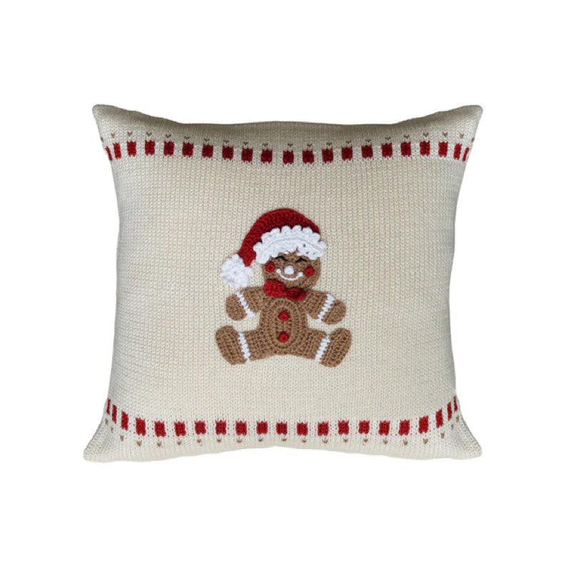 Knit Gingerbread Man 10” Pillow