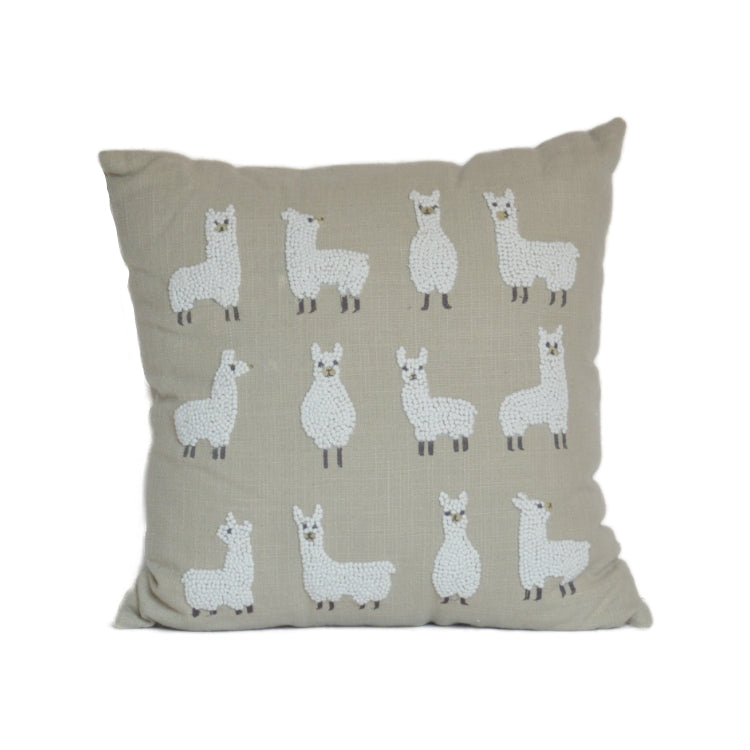 Knotty Llama Pillow White Background