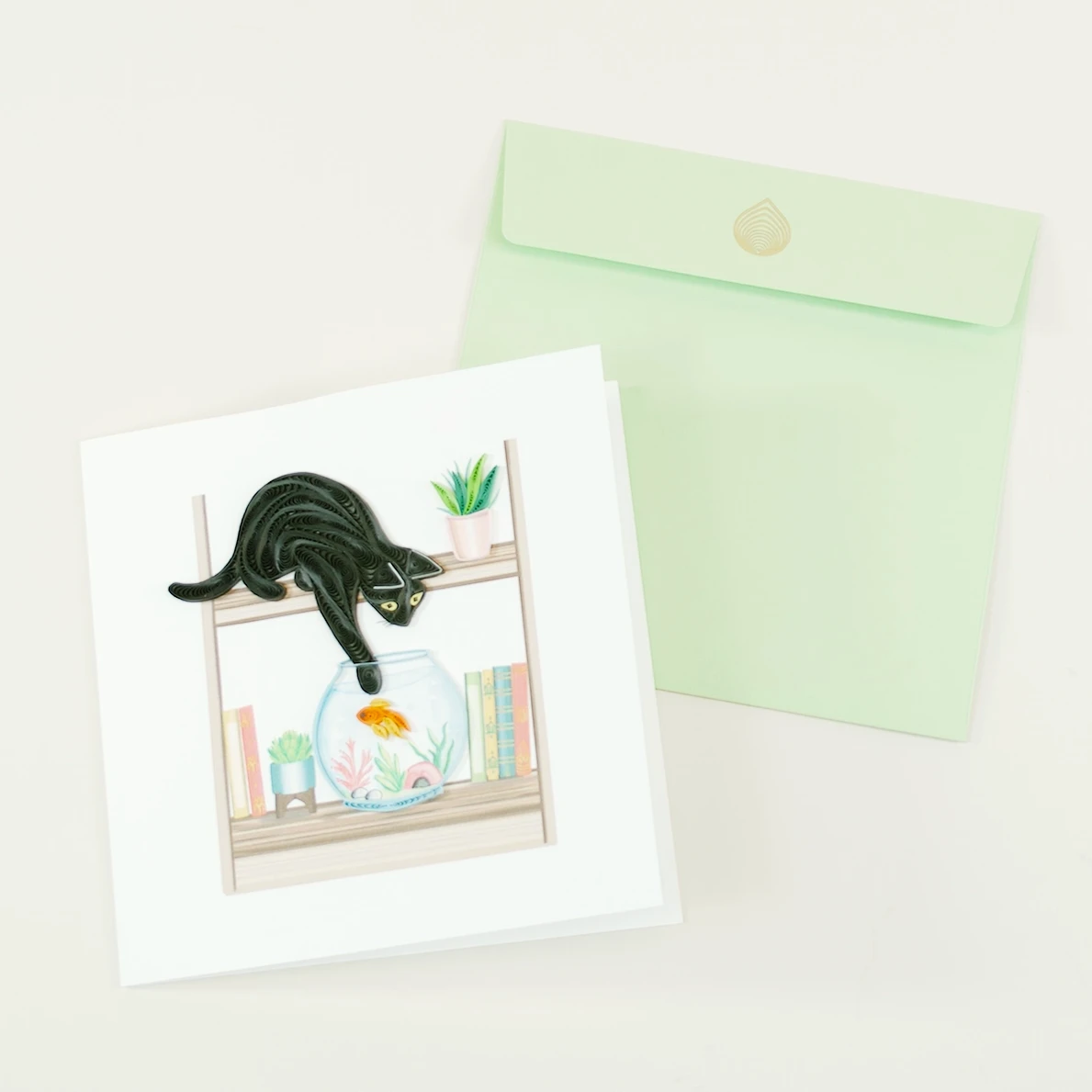 Mischievous Cat Quilling Card