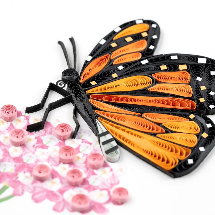 Monarch Milkweed Butterfly Quilling Card