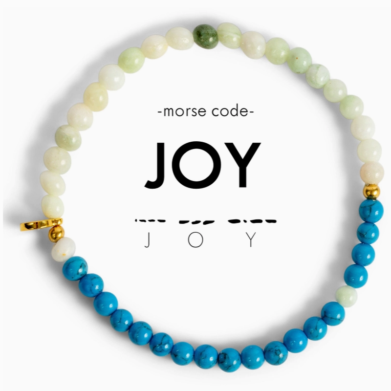 Morse Code Bracelet Joy - Airy Blue & Light Green