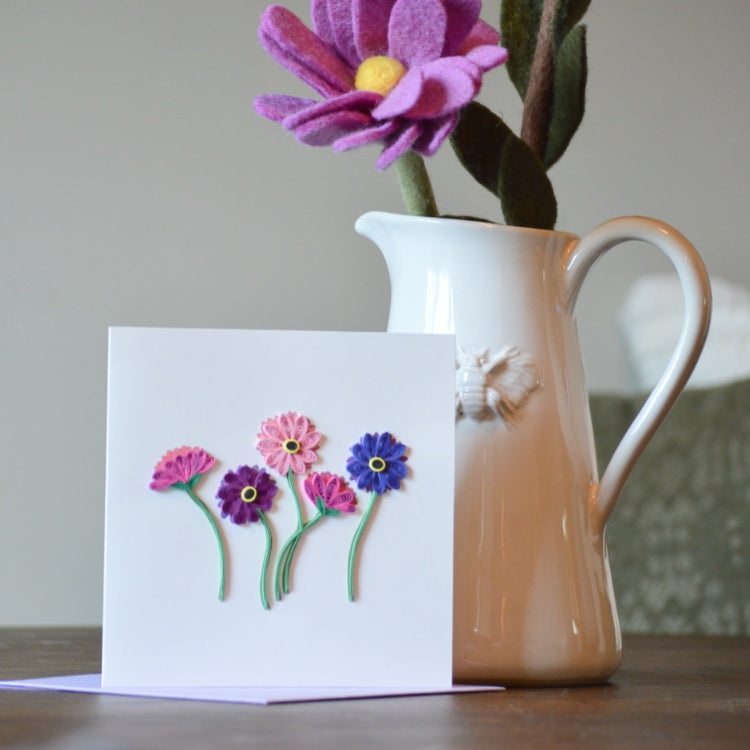 New Gerbera Daisies Quilling Card Styled