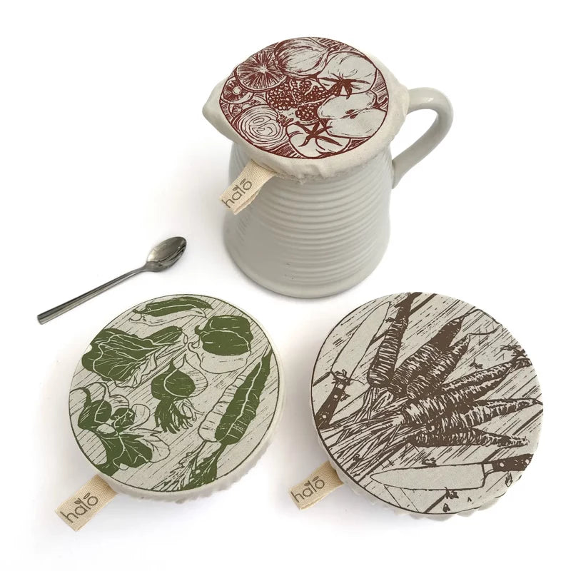 Organic Cotton Dish Covers - Small Set of 3 Farm to Table