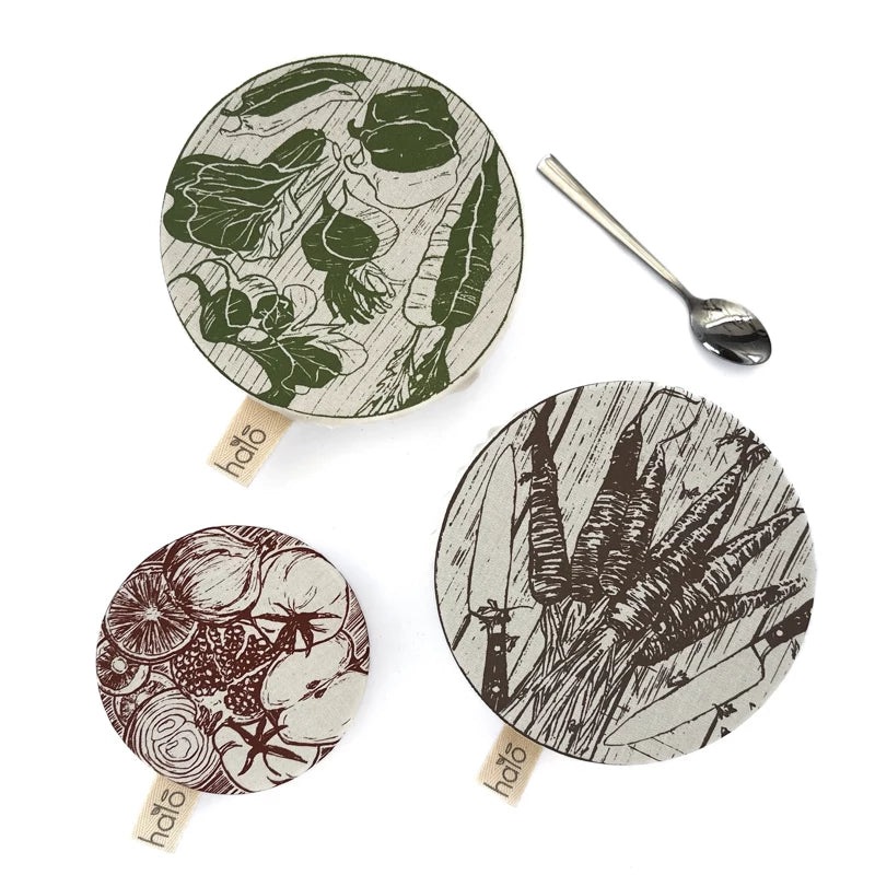 Organic Cotton Dish Covers - Small Set of 3 Farm to Table
