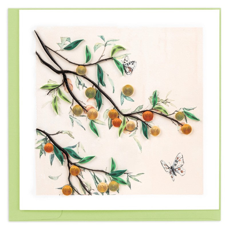 Plum Branch & Butterflies Quilling Card
