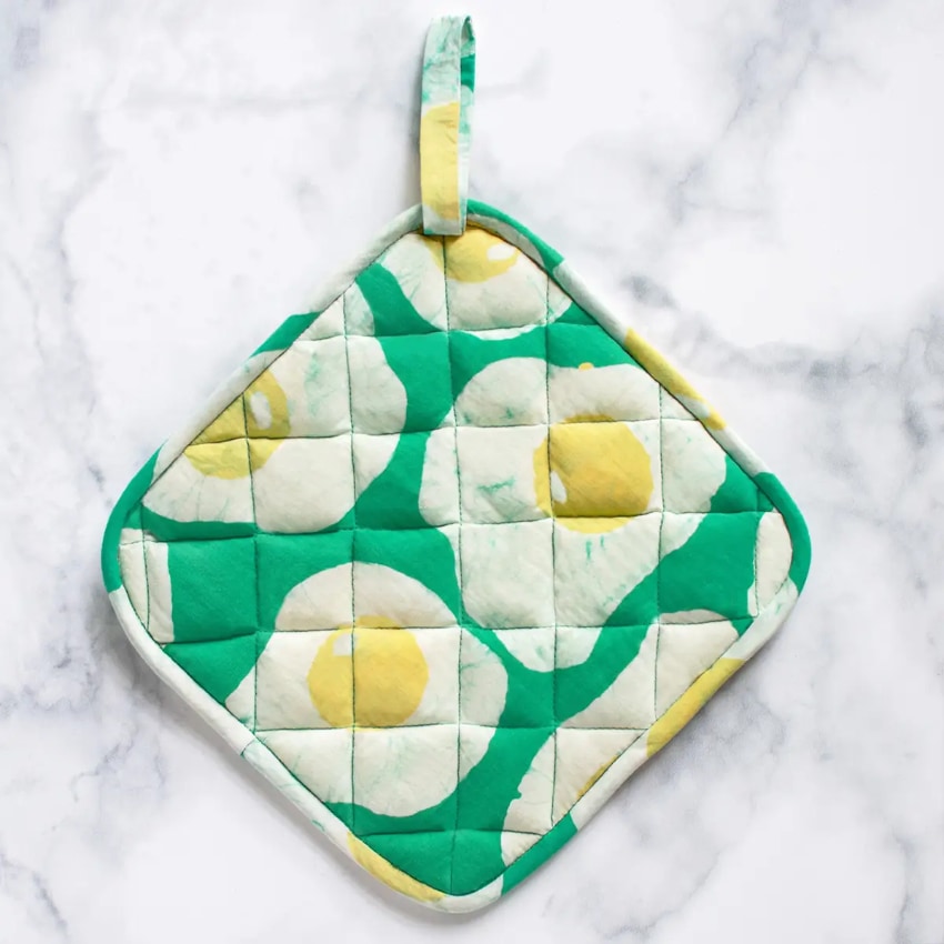 Pot Holder - Eggs Green
