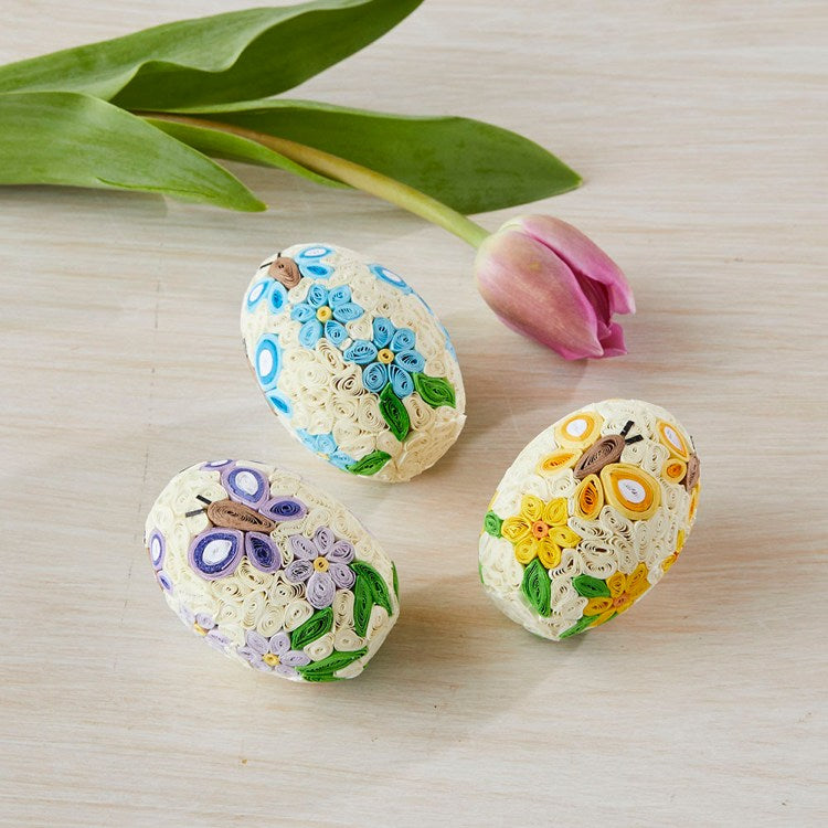 Butterfly Quilled Eggs Set of 3