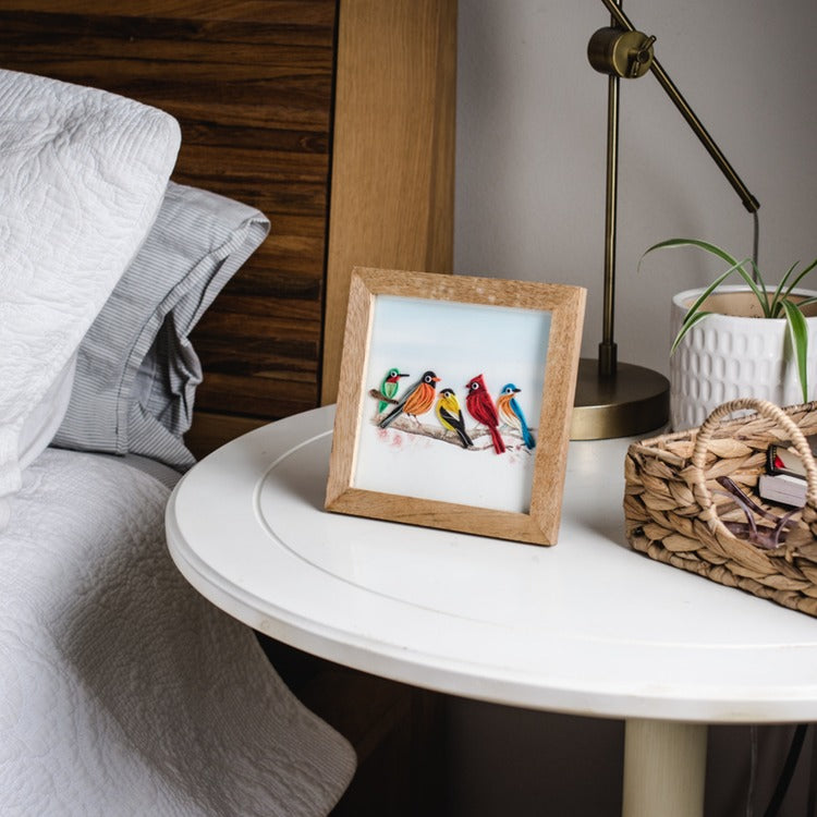 Quilling card frame styled on Nightstand