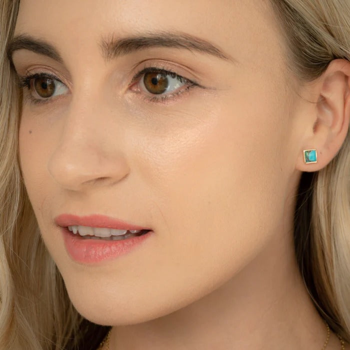 Refuge Natural Turquoise Studs