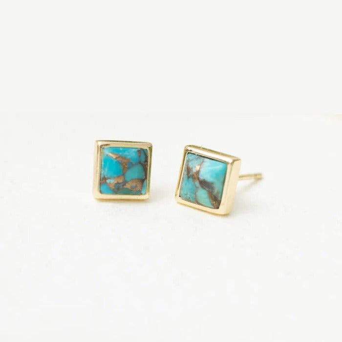 Refuge natural turquoise studs