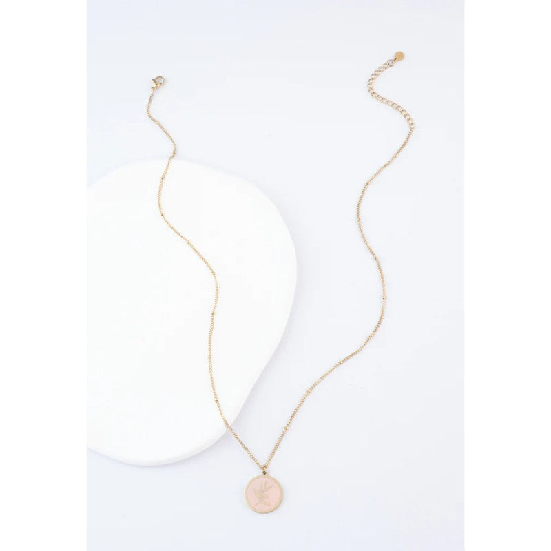 Resilience Leaf Necklace Pink