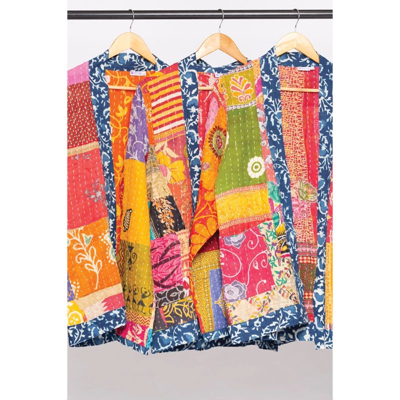 Reversible Kantha Quilted Sari Jacket