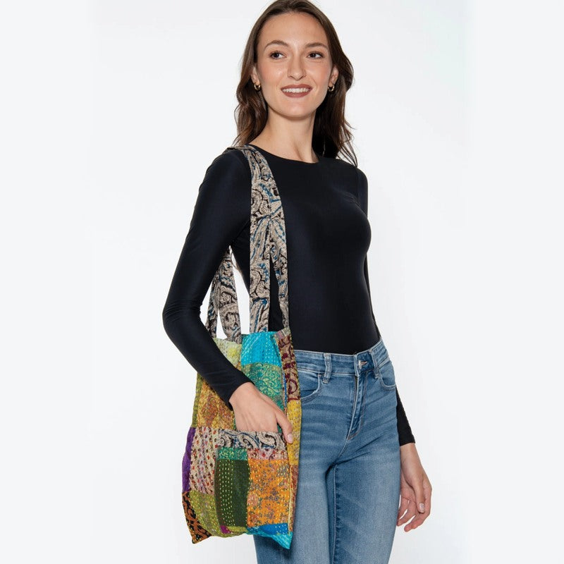 Silk Kantha Tote Bag
