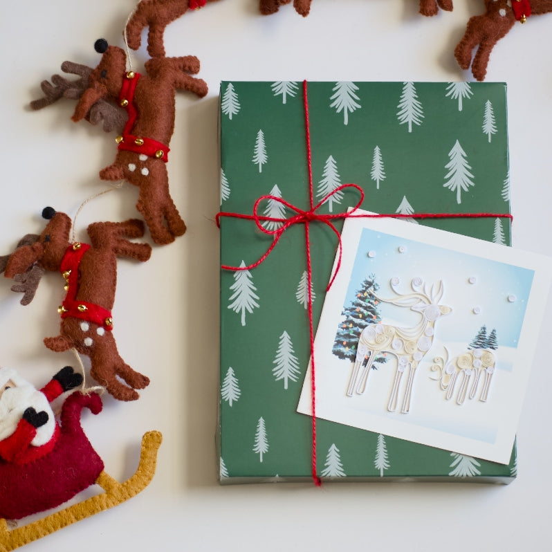 Snowy Reindeer Quilling Card